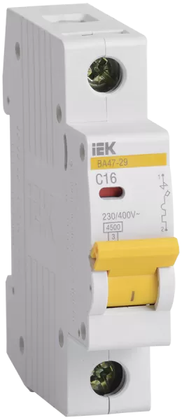 картинка Выключатель автоматический IEK ВА 47-29 1Р 16А (C) от магазина