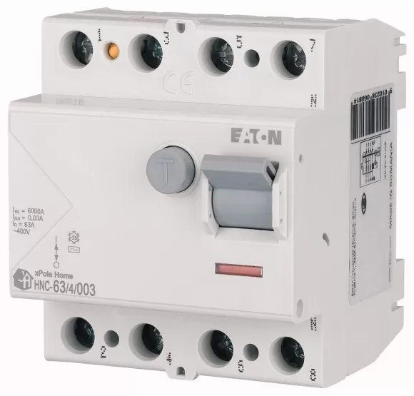 картинка УЗО HNC-63/4/003, 4P, 63A, 6kA, 30mA, тип АC, 4M от магазина