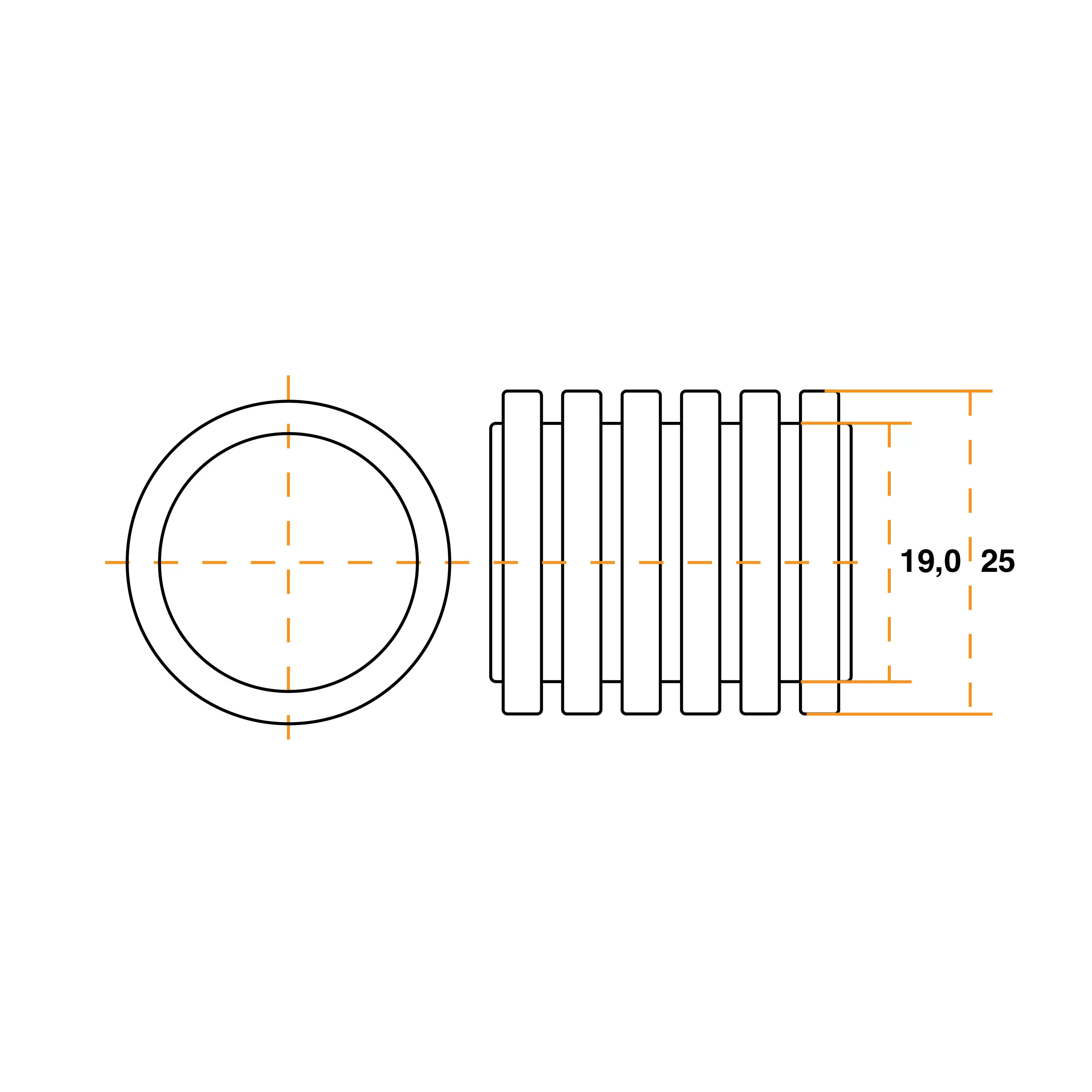 картинка Труба ПВХ гофрированная гибкая с протяжкой 25мм от магазина